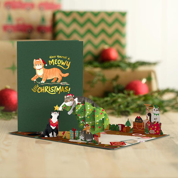 i love pop Meowy Little Christmas Cats Pop-Up Card