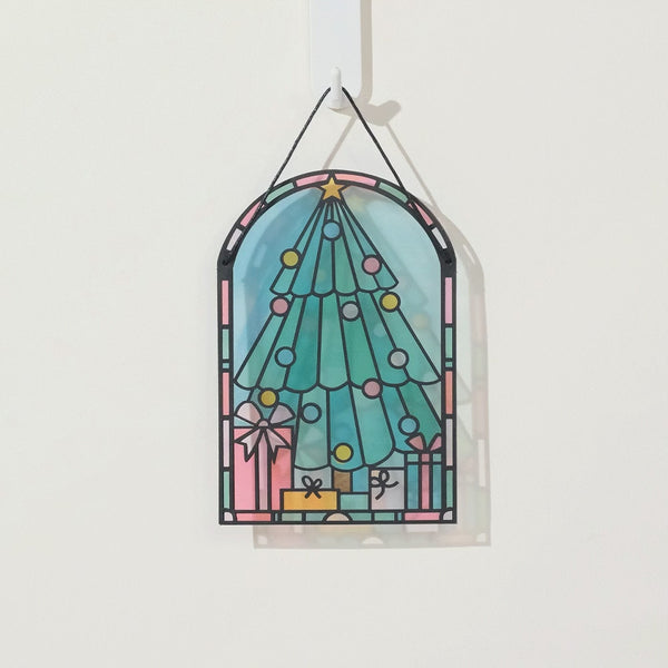 I Love Pop Merry Christmas Tree Suncatcher Card