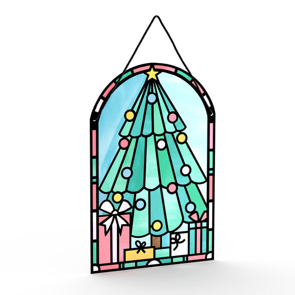 I Love Pop Merry Christmas Tree Suncatcher Card