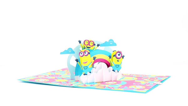 I Love Pop Minions Groovy Birthday Pop-Up Card