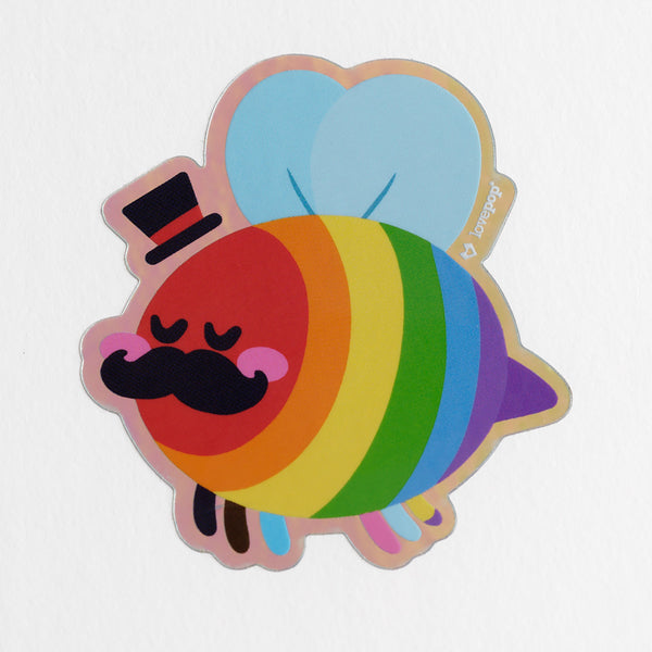 i love pop Modern Pride Bee LGBTQ+ Sticker
