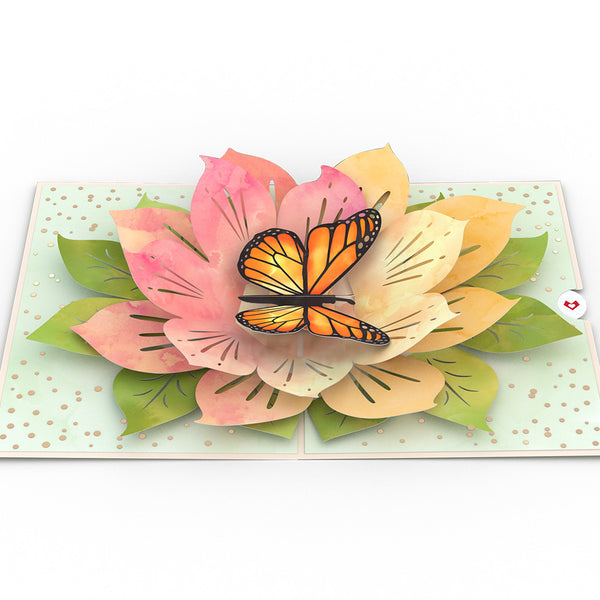 I Love Pop Monarch Butterfly Bloom Pop-Up Card