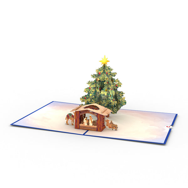 I Love Pop Nativity Christmas Tree Pop-Up Card