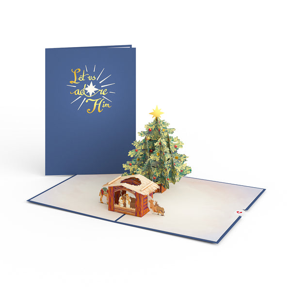 i love pop Nativity Christmas Tree Pop-Up Card