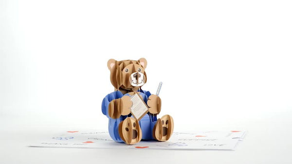 I Love Pop Nurse Bear Pop-Up Card
