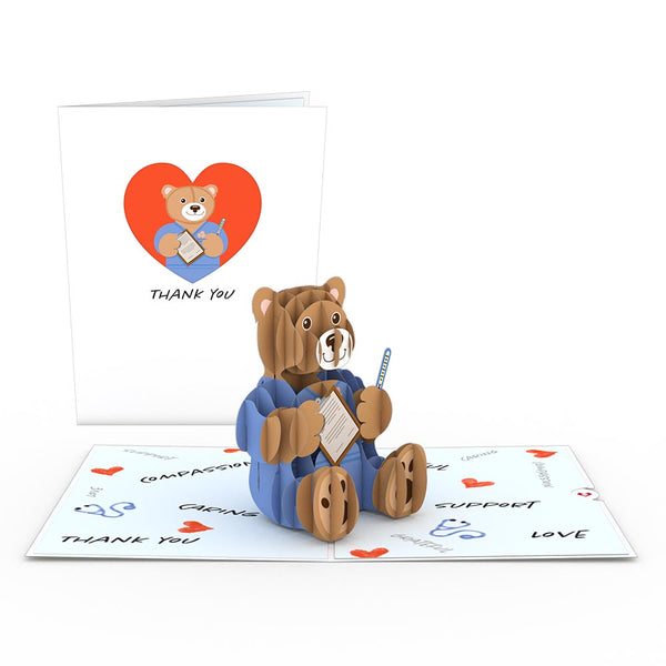 i love pop Nurse Bear Pop-Up Card