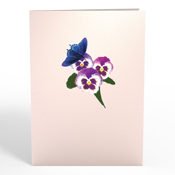 I Love Pop Pansies Pop-Up Card