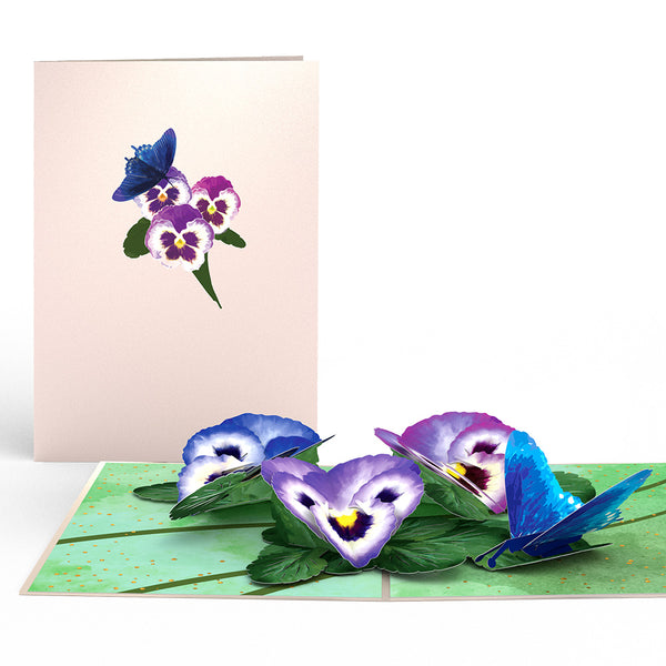i love pop Pansies Pop-Up Card