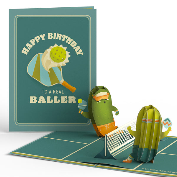 i love pop Pickleball Birthday Baller Pop-Up Card