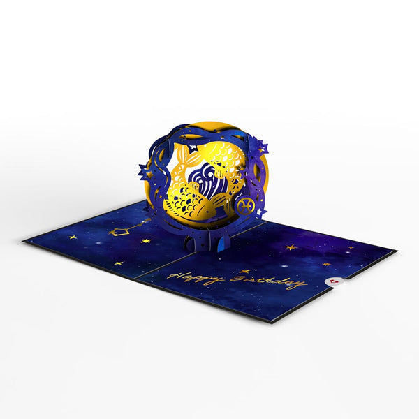 I Love Pop Pisces Zodiac Birthday Pop-Up Card