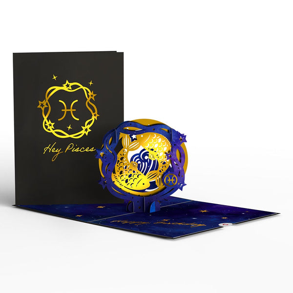 i love pop Pisces Zodiac Birthday Pop-Up Card
