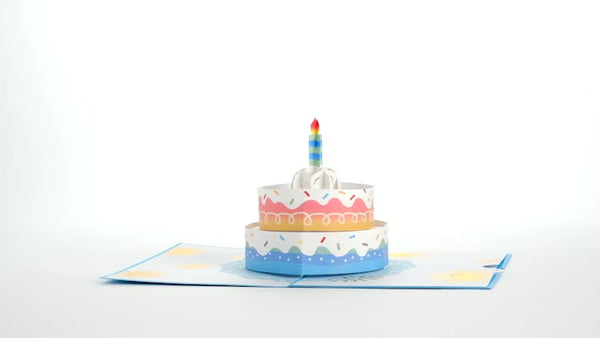 I Love Pop Rainbow Birthday Cake Pop-Up Card