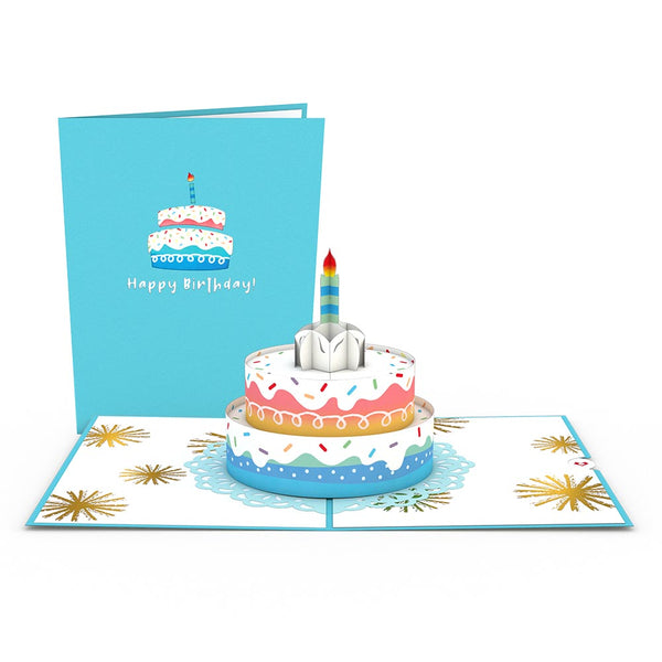 i love pop Rainbow Birthday Cake Pop-Up Card