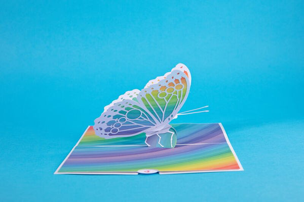 I Love Pop Rainbow Butterfly Pop-Up Card