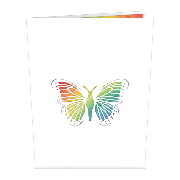 I Love Pop Rainbow Butterfly Pop-Up Card