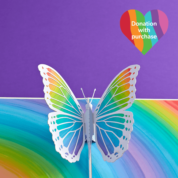i love pop Rainbow Butterfly Pop-Up Card