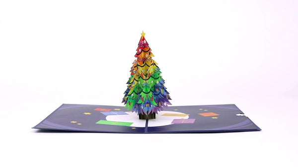 I Love Pop Rainbow Christmas Tree Pop-Up Card