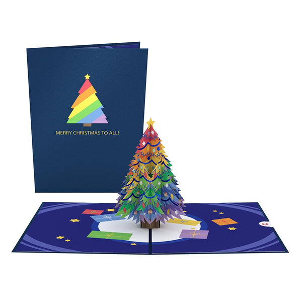 i love pop Rainbow Christmas Tree Pop-Up Card