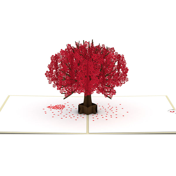 I Love Pop Red Sakura Tree Pop-Up Card