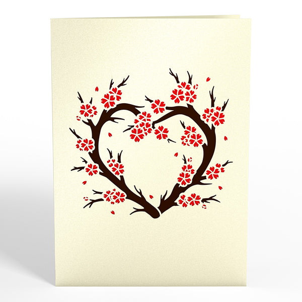 I Love Pop Red Sakura Tree Pop-Up Card