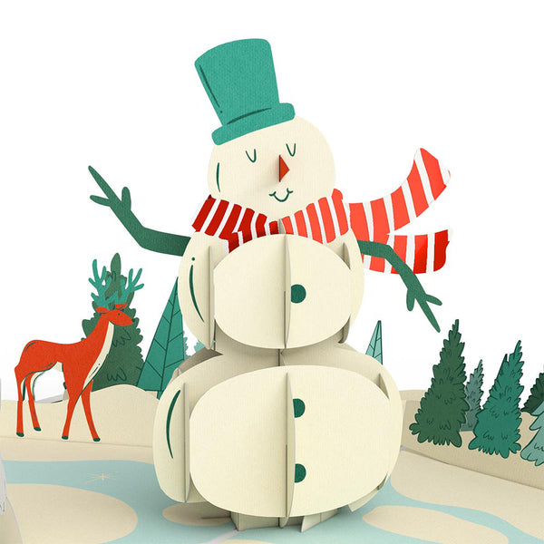 I Love Pop Season's Greetings Snowman Pop-Up Card