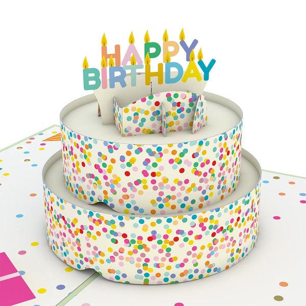 I Love Pop Sprinkles Birthday Cake Pop-Up Card