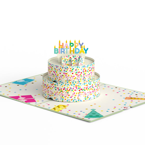 I Love Pop Sprinkles Birthday Cake Pop-Up Card