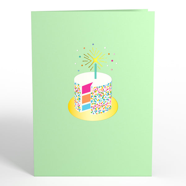 I Love Pop Sprinkles Birthday Cake Pop-Up Card