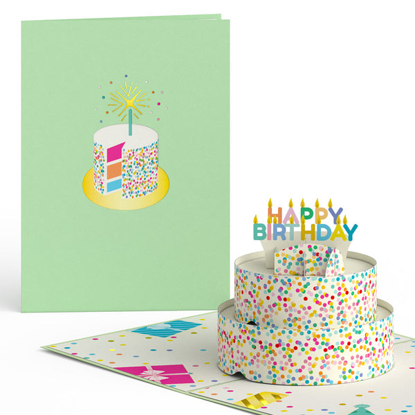 i love pop Sprinkles Birthday Cake Pop-Up Card