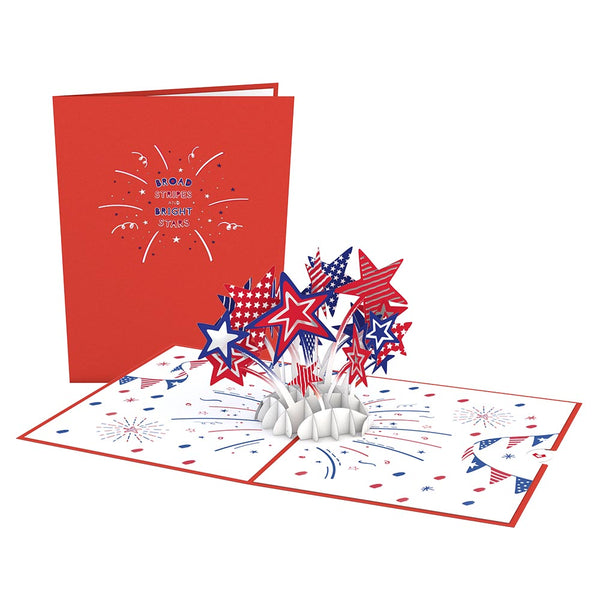 i love pop Stars and Stripes Pop-Up Card