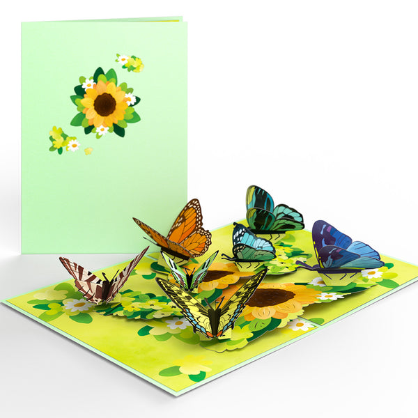 i love pop Sunflower Butterflies Pop-Up Card