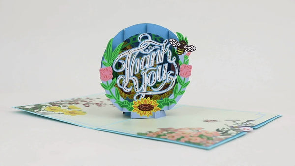 I Love Pop Thank You Floral Pop-Up Card