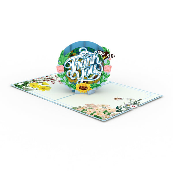 I Love Pop Thank You Floral Pop-Up Card