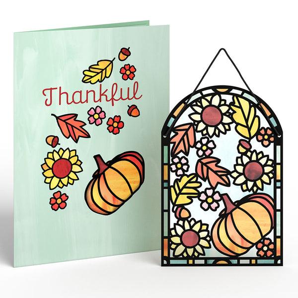 I Love Pop Thankful Harvest Suncatcher Card