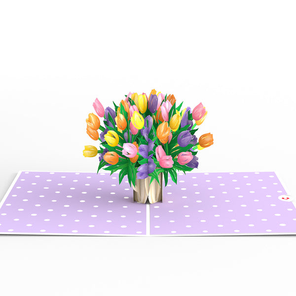 I Love Pop Tulips Pop-Up Card