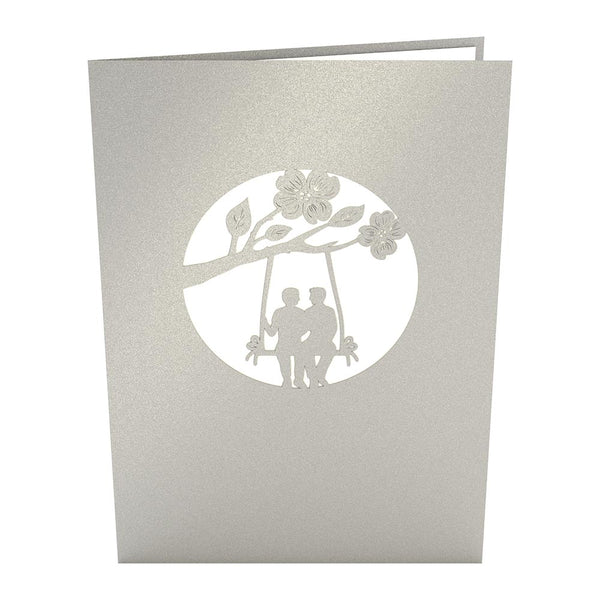 I Love Pop Two Guys On A Swing Pop-Up Card