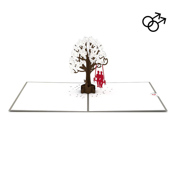 i love pop Two Guys on a Swing Pop-Up Card