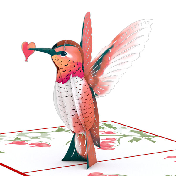 I Love Pop Valentine’s Day Hummingbird Pop-Up Card