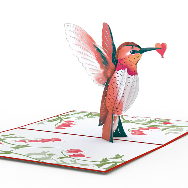 I Love Pop Valentine’s Day Hummingbird Pop-Up Card