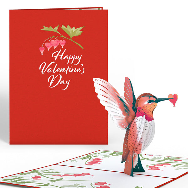 i love pop Valentine’s Day Hummingbird Pop-Up Card