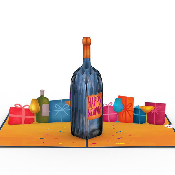 I Love Pop Vintage Wine Birthday Pop-Up Card
