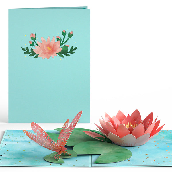 i love pop Water Lily Dragonfly Pop-Up Card