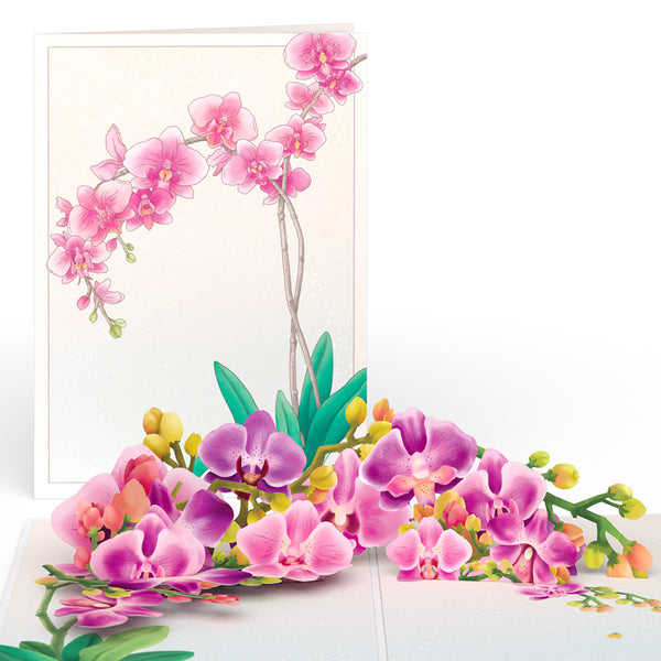 i love pop Watercolor Orchid Pop-Up Card