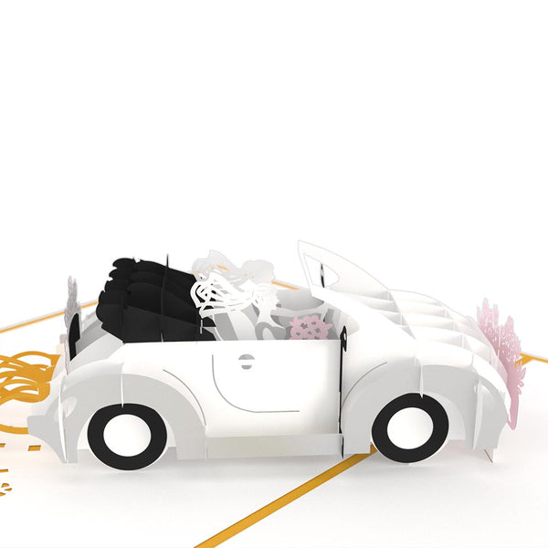 I Love Pop Wedding Car Brides Pop-Up Card
