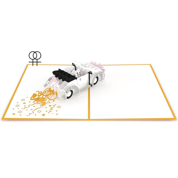 I Love Pop Wedding Car Brides Pop-Up Card