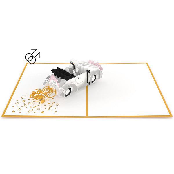 I Love Pop Wedding Car Grooms Pop-Up Card