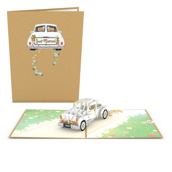 i love pop Wedding Car Pop-Up Card