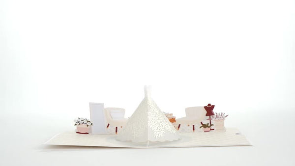 I Love Pop Wedding Dress Pop-Up Card