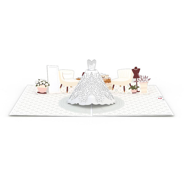 I Love Pop Wedding Dress Pop-Up Card