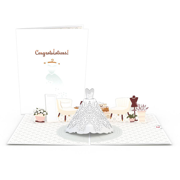i love pop Wedding Dress Pop-Up Card